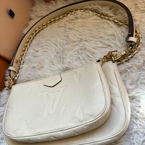 Authentic Monogram Louis Vuitton Cream cross body